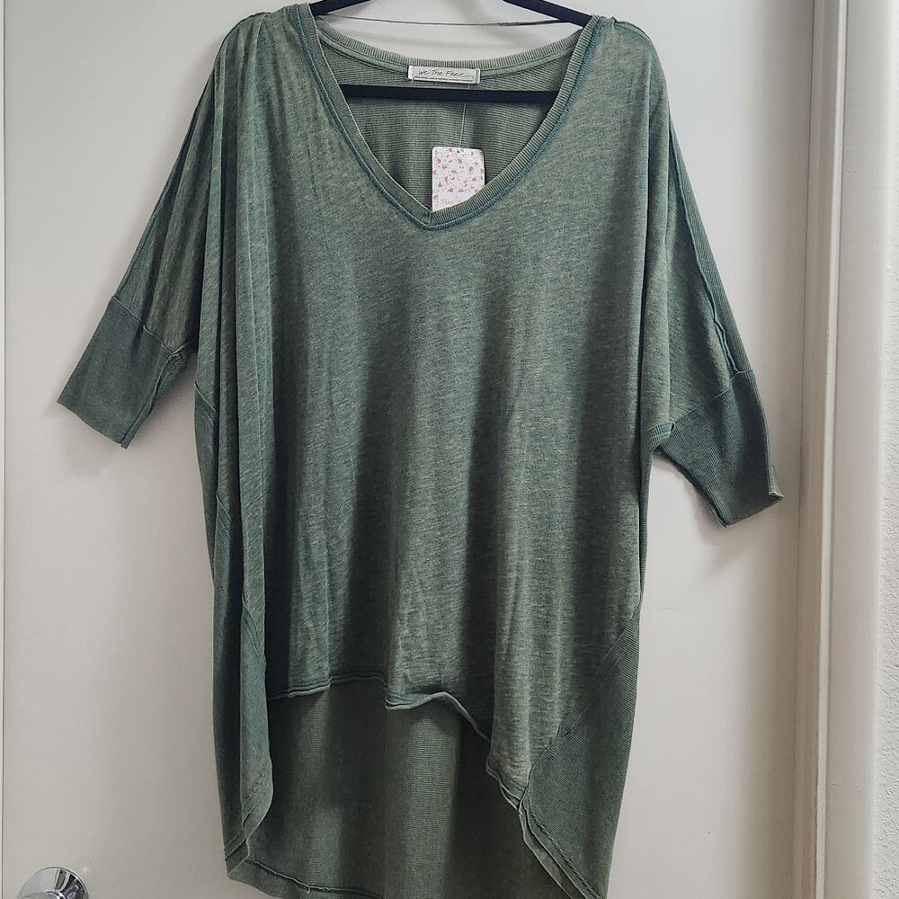FREE PEOPLE Tunic High/Low Top Short Sleeve